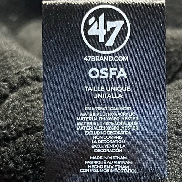 Denver Broncos 47’ Beanie Hat Cap Knit Cuffed Gray Navy Blue Stripped Mens Thick - Picture 7 of 8